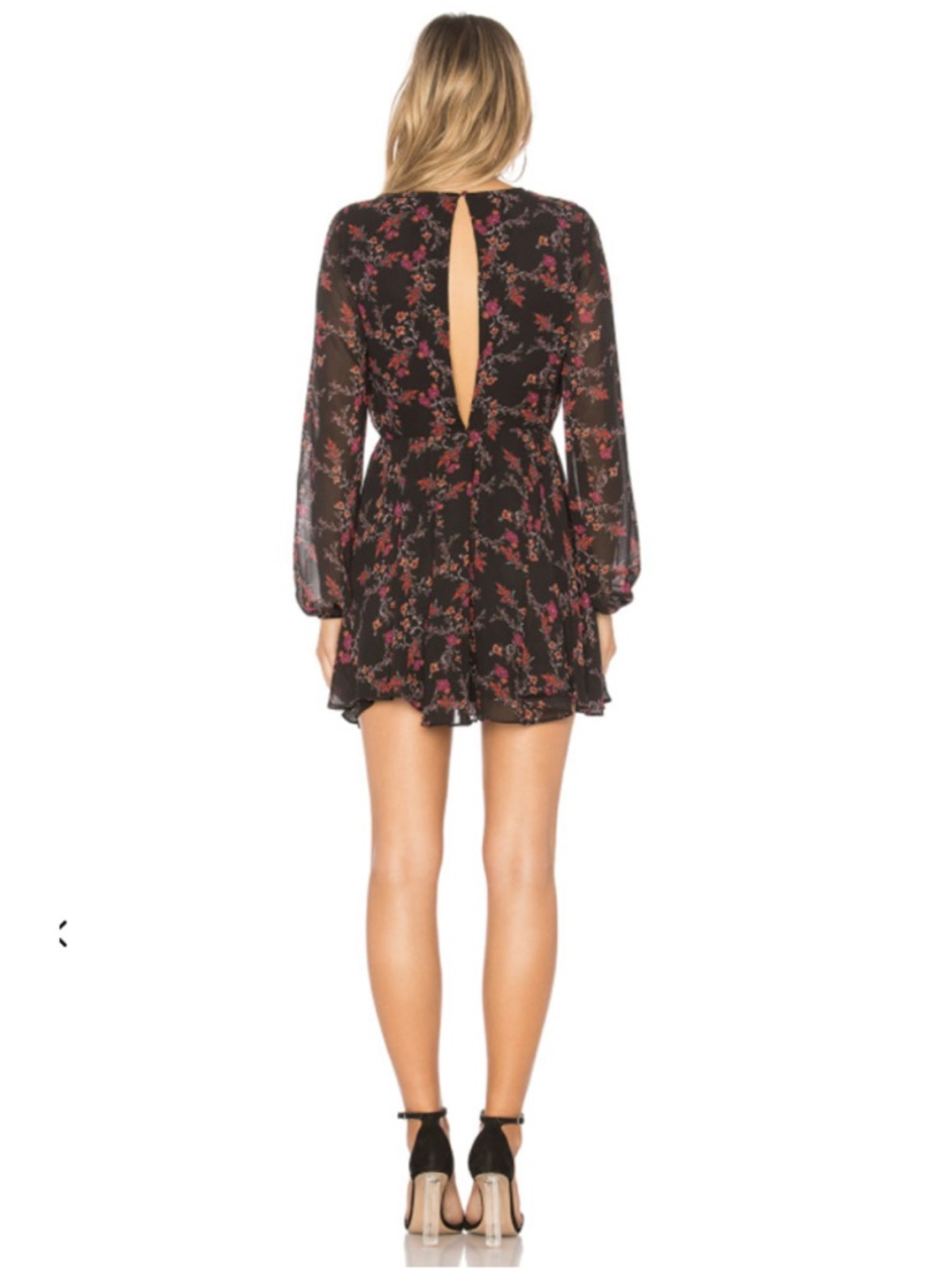 Lover's + Friends Lana Moody Floral Flowy Deep V Keyhole Mini Dress Size Medium - Picture 9 of 13
